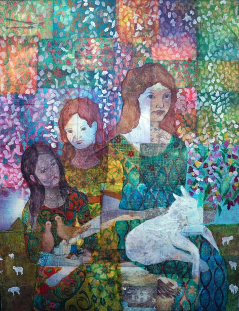 Portrait, 36"x48", acrylic on collage