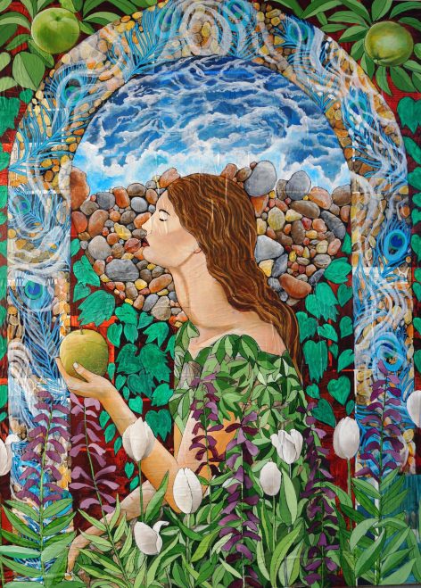 Daughter, 36"x48", acrylic on collage