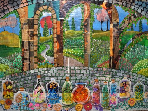 Mother Garden, 36"x48", acrylic on collage