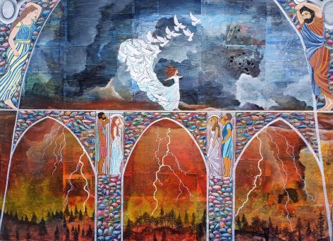 The Gospel Bridge, acrylic on collage, 48"x36"